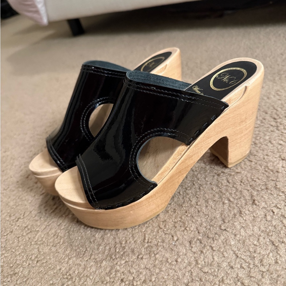 No. 6 Alexis Cut Out Platform Slide Clogs